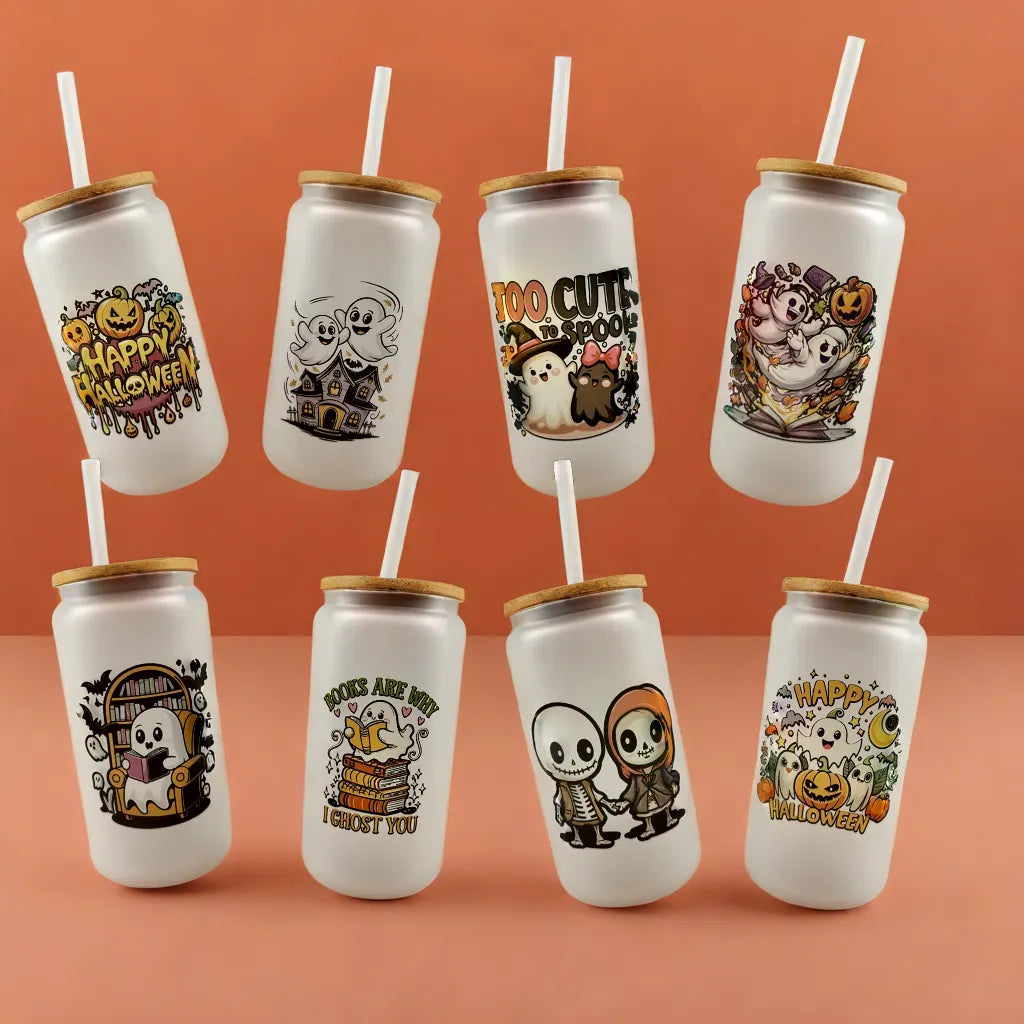 *Spooky Cups* 16 Ounce Glass Cups - Chapters & Chances